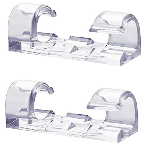 Cable Clips, Cable Management Multipurpose Hooks Wire Holder Cable Hooks Clips Decoration Clips for Computer TV and Multi Cords Holder(20pcs, Clear) Cover