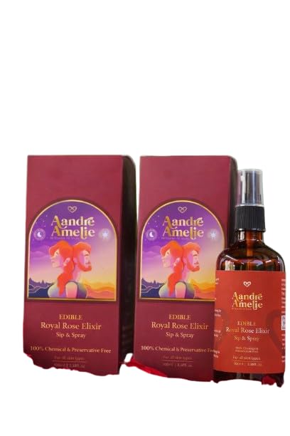 Aandré Amelie Edible Royal Rose Elixir Sip & Spray Face & Body Mist, Preservative-Free Hydrating, 100ml, (Pack of 2)-picture-13
