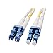 Cable Matters Plenum Rated Duplex OS2 Single Mode Fiber Optic Patch Cable - 2m / 6.6ft, LC to LC UPC 9/125 OFNP OS2 Fiber Optic Cable