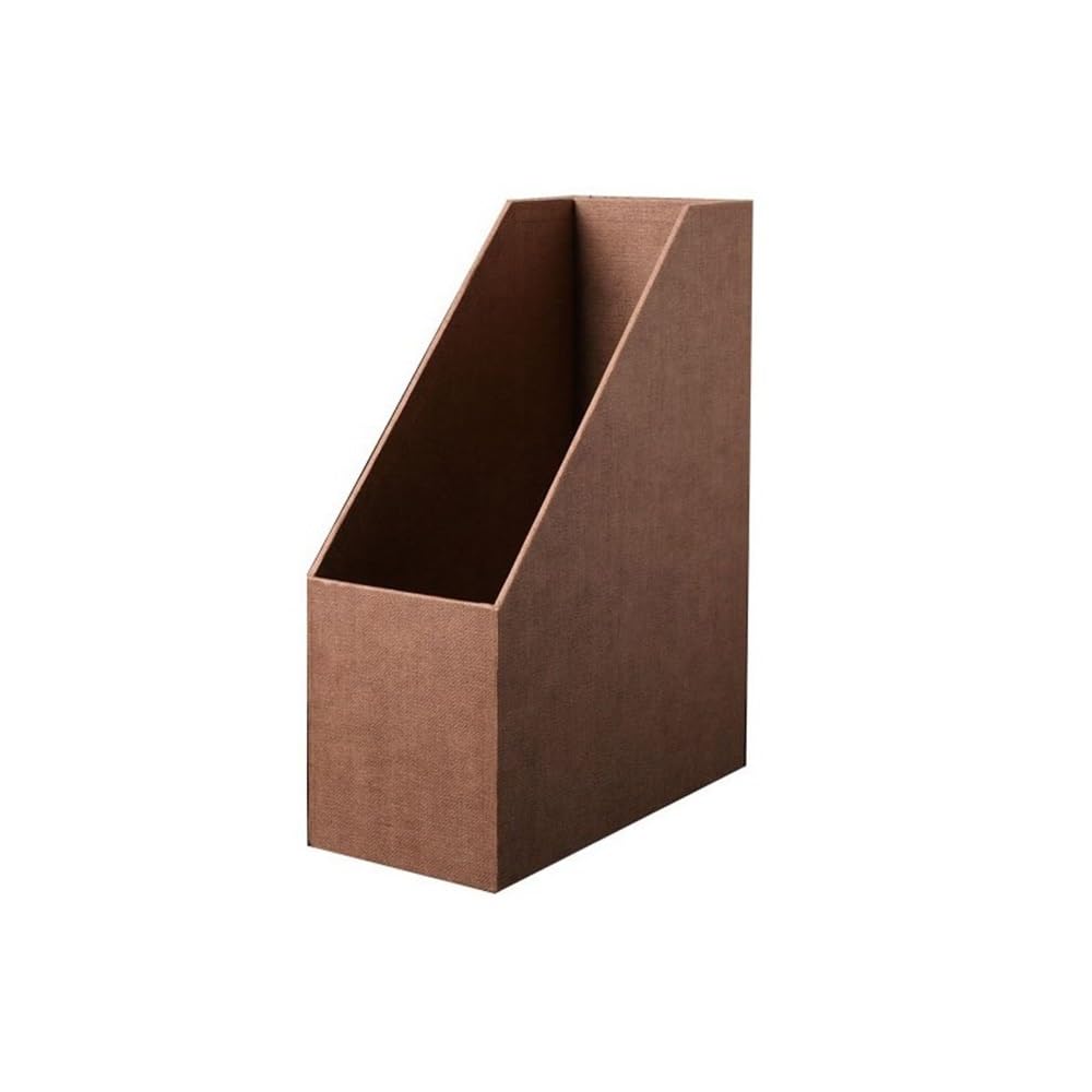 J9V4G6S3B5 Desktop File Rack Cardboard Magazine Holder, A4 File Document Storage Folder Dividers Desktop Organiser(Bruin)