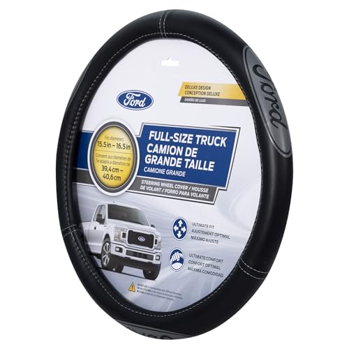 Plasticolor 008567R01 Compatable with Ford Truck Sized Gray Oval Logo Steering Wheel Cover
