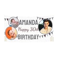 Striscione Compleanno Personalizzato Con Foto - Giallo, 100x250cm O 120x300cm - 3