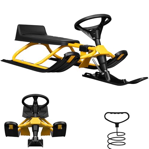 Laneetal Lenkschlitten für Kinder ab 5 Jahren, Schlitten mit Lenkrad...