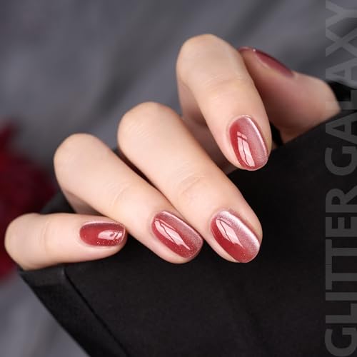 GAOY Glitter Galaxy Cat Eye Gel Nail Polish Set with Magnet for Holographic Cat Eye, Salon Gel Manicure and Nail Art DIY at Home, Gift for Women