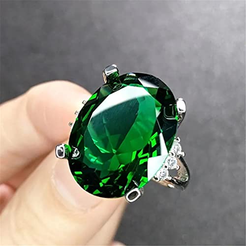 Anel de cristal verde natural joia para mulheres homens anel de cristal cura 20 x 15 mm contas oval