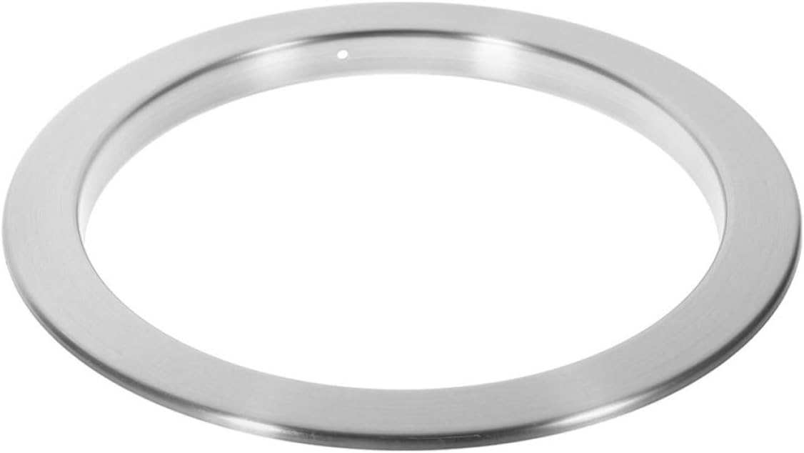 Stainless Steel Recessed Trash Lid with Hollow Decorative Design, round Swing Top Cover Protector for Kitchen Countertop Trash Can, Elegant and Versatile Silver Garbage Can Grommet