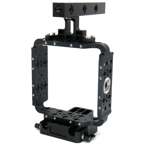 Image of Mini LF Camera Cage Kit, Aluminum Alloy Camcorder Video Cage Rig Kit Film Making Movie System with Top Handle for ARRI Alexa Mini LF - Black