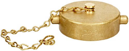 Dixon Valve FC250F Cast Brass Fire Equipment, Cap with Chain and Pin Lug, 2-1/2" NST (NH) Thread
