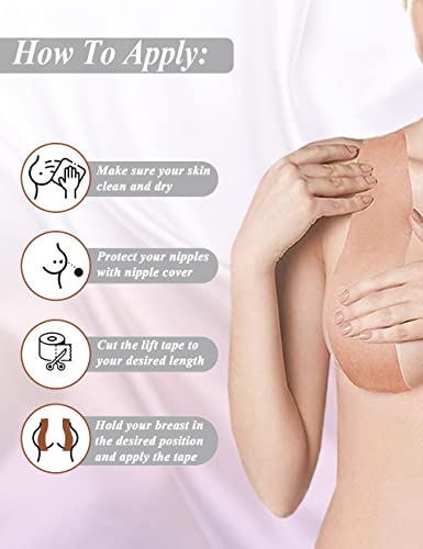 Feotenn Boob Tape, Boobytape For Breast Lift, Self Adhesive Breast Lift Bob Tape Kit For Large Breast And Small Boobs, Suitable For A-G Cup #TOP5