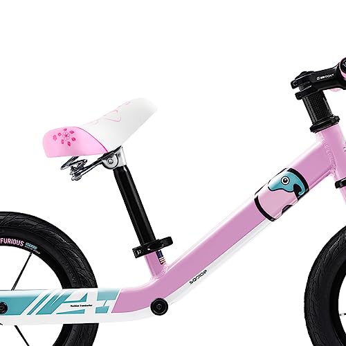EIRONA Wide Kids Bike Seat for Girls &ndash; Comfortable Bicycle Saddle for 12&ndash;20 Inch Bikes, Pink