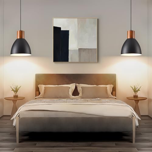 Sicddde Farmhouse Pendant Light, Black Pendant Lights Kitchen Island, Modern Dome Pendant Lights with Hammered Metal Shade in Black Finish for Dining Room,Living Room,Bedroom,Hallway by Sicddde - Used condition - Image 7