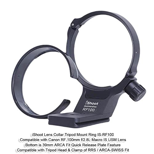 iShoot Metal Lens Collar Tripod Mount Ring Compatible with Canon RF 100mm f/2.8L Macro IS USM - Image 2