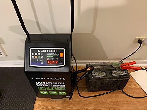 2/10/40/200A 6/12v Automatic Battery Charger On Wheels with Engine Jump and LED Display