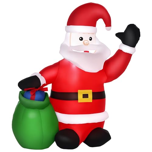 HOMCOM Babbo Natale Gonfiabile luminoso a LED in Poliestere 70