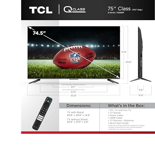 Image of TCL 75-Inch Class Q68 QLED 4K Smart TV with Fire TV (75Q681F, 2024 Model) Dolby Vision, HDR, Dolby Atmos, Alexa Built-in with Voice Remote, Apple Airplay 2 Compatibility, Streaming Television