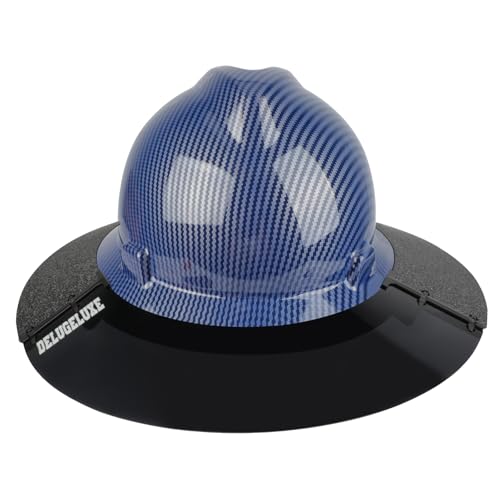 Hard Hat Sun Shade Visor Full Brim - 3 Panels & 4 Clips Compatible with Standard V-Gard Full Brim Includes A-Z Crystal Label Stickers (Extra Clip & Letters)