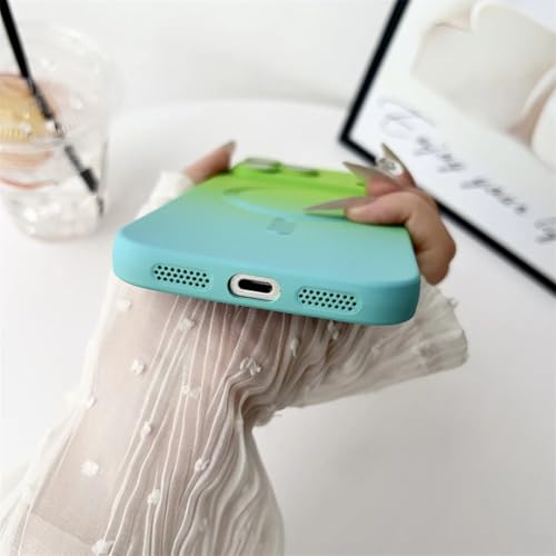 Coque iPhone 15 Pro magnétique rose en silicone dégradé idéale pour charger au quotidien - 7