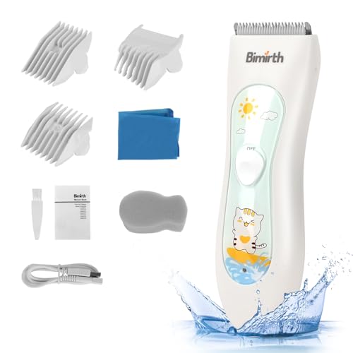 Tondeuse à cheveux électrique Bimirth - Pour bébé - Silencieuse - Sans fil - Câble USB - Rechargeable - Avec lame en céramique de sécurité - Étanche -...