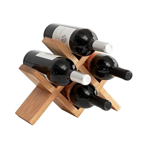 NEW NOAM Wine Bottle Holder, Rustic Wooden Wine Rack -Space-Saving Wine RacksCountertop, Suitable for Table Tops, Closets and Display Cabinets