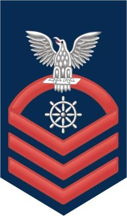 US Navy Chief Red E-7 Quartermaster QM Waterproof Vinyl Window Bumper Sticker Decal 3.8"