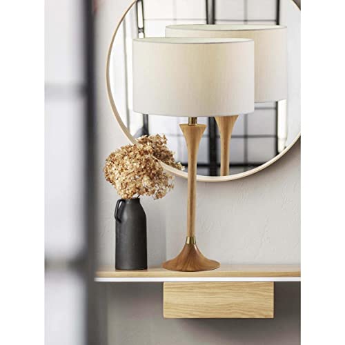 Adesso Inc. Rebecca Table Lamp Natural Rubberwood w. Antique Brass Accent