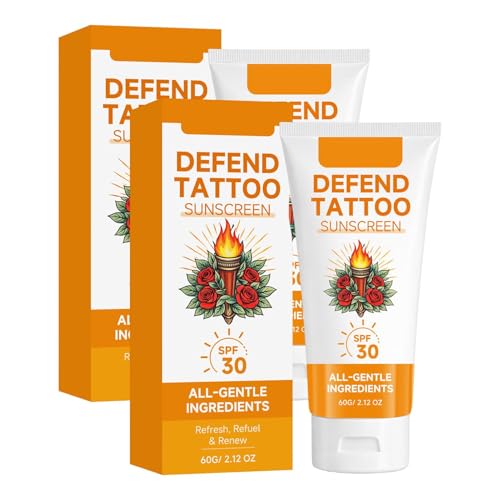 Crema solar para tatuajes LSF30, cosmética natural, protección solar líquida, UVA/UVB, loción de protección solar, resistente a la humedad y al agua (2 unidades)