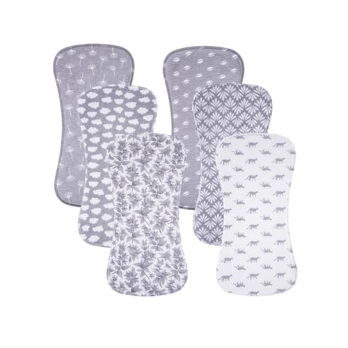 Image of Gelisite 6 Pack Cotton Baby Burp Cloths Extra Absorbent Soft for Baby Boys and Girls (Grey02)