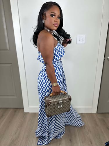 Image of Two Piece Sets for Women Summer Outfits Crop Tops and Wide Leg Pants Sets Sexy Jumpsuits Vacation Outfits with Pockets