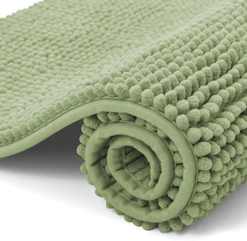 OLANLY Chenille Badematte rutschfest Badezimmerteppich Weich Badteppich...