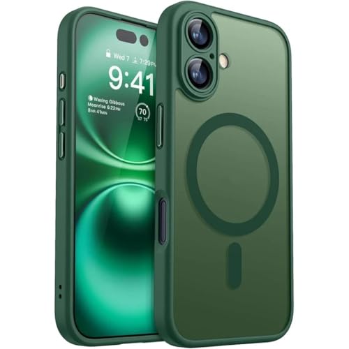 Coque antichoc iPhone 14 vert translucide pour charge sans fil au quotidien