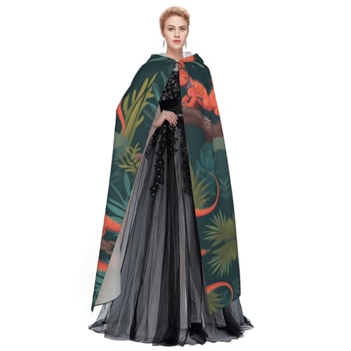 Longue cape à capuche imprimé lézards épineux pour cosplay et jeu de rôle - 3