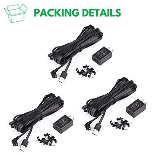 3Pack Weatherproof Outdoor Power Adapter For All-New Blink Outdoor & Blink Xt / Xt2, With 30Ft/9M Long And Thin Charging Cable (Not For Blink Mini) - Black #TOP7