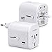 Produktbild kwmobile Reiseadapter 4 USB Ports 3A Typ C Port - Universal Reise Adapter Steckdosen Stecker - Reisestecker Steckdosenadapter 150 Länder - Weiß