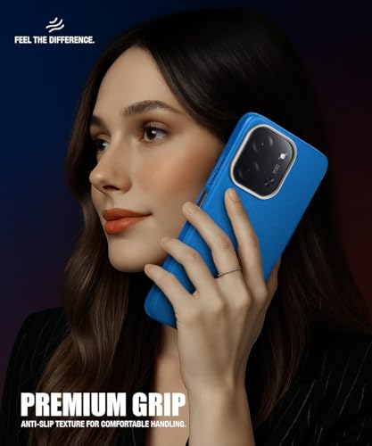 Image of WOW IMAGINE Back Cover for Mi Redmi 15C 5G | Poco C85 5G 2025 | Ultra Slim Flexible Non-Slip Grip | Inner Fabric | Metal Camera Ring & Lightweight Soft Silicone Mobile Case - Blue