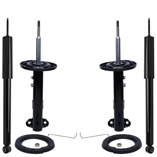 Image of Detroit Axle - RWD Front Struts + Rear Shock Absorbers Replacement for Mercedes-Benz C230 C240 C280 C320 C350 CLK320 CLK350 CLK500 CLK550