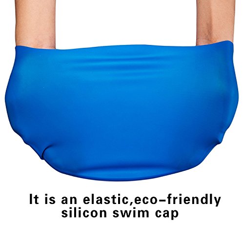 Image of Men Swimming Costume | Shorts | Trunk Goggles Cap 2 Earplug Nose Clip Swimsuit Swimming Kit (38, Blue)