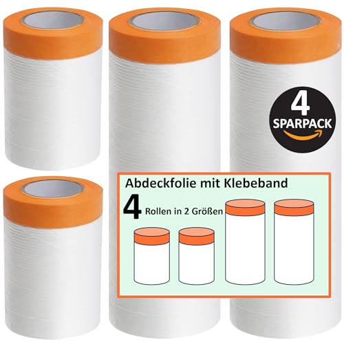 ZWERKZEUG Masking Film with Masking Tape, 55 cm x 20 m, 140 cm x 20 m