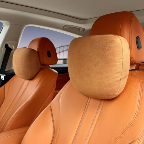 Image of Car Neck Pillow for Driving headrests, car headrest Pillows,Universal fit Support Travel Necks Head Rest Vehicle Front Rear Cushion Seats Lying,Multifunctional Adjustable(2 pcs,Brown)