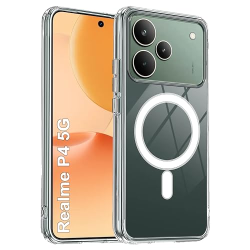 Image of Zapcase Back Case Cover for Realme P4 5G | Compatible for Realme P4 5G Back Cover | Compatible with Mag-Safe | Scratch-Resistant Back Cover | Clear