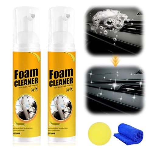 Multi-purpose Foam Cleaner, Magic Foam Cleaner for Car, Strong Stain Remover for Cars Interior and Kitchen (2, 100ML)
