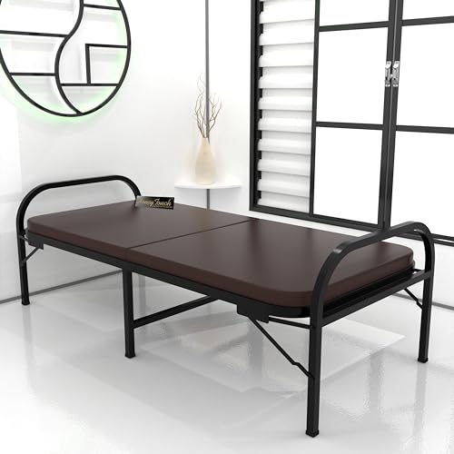 Image of Honey Touch Atlas Folding Bed Single with Double Layer Mattress | No Assembly Required | Foldable Bed for Sleeping /Guests /Rented Apartments /Bedroom (2.5ft x 6ft, Black)