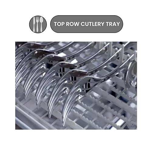 Teknix TFD616W Freestanding Dishwasher - 14 Place Settings - Top Cutlery Tray - 30 Minute Rapid Clean - Extra Dry Function - White, H84.5 x W60.0 x D61.0 (cm) - 3