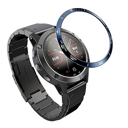 Lunette en acier inoxydable pour Garmin Fenix 6X Pro et 5X, protection premium anti-rayures