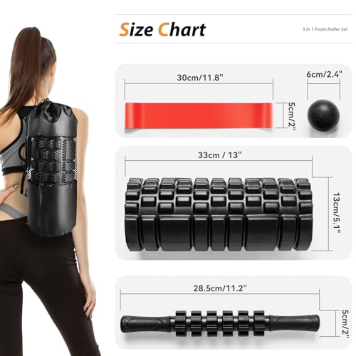 Complete 5 in 1 Foam Roller Set Including Bag