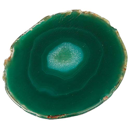 mookaitedecor 12 Stück Natürliche Geode Achat Scheiben, Rund poliert Achat Edelsteine Namen Karten für Hochzeit