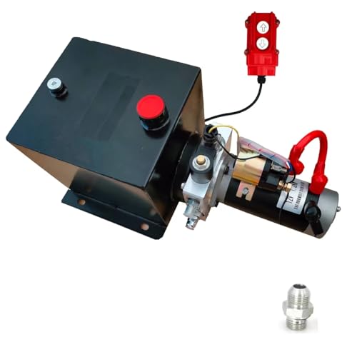 Wryxia Hydraulic Power Unit for Dump Trailer Car Lifting Platforms, 2200PSI 12V DC Hydraulic Station Pump, Single Acting,1.2kW, 8 Quart