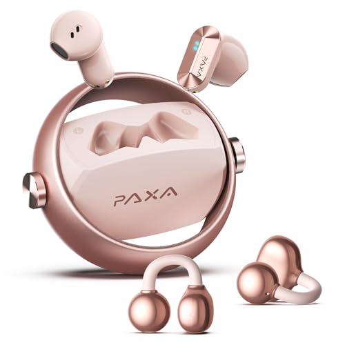 PAXA 2 in 1 Clip-on Earbuds Open Ear Headphones Bluetooth...