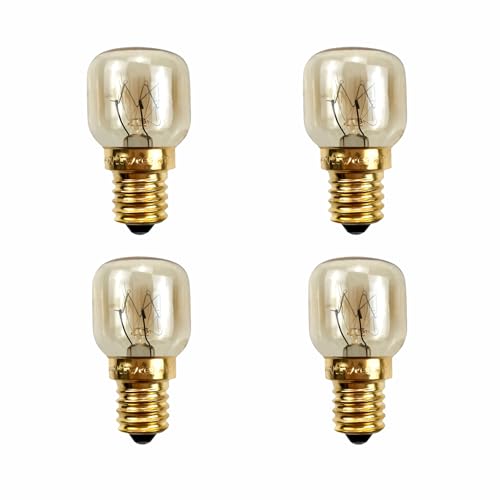 4 Pezzi Lampadina per Lampada Di Sale, Lampada Da Forno E14 25w, Resiste a 300 Gradi, Dimmerabile, Per Lampadas Di Sale, Forno, Frigo, Microonde, Macchine per Cucire