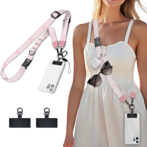 Image of Icycay Phone Lanyard Crossbody Strap Neck Adjustable Teacher Women Striped | for Cell Phone Case Keys ID Badges, Anti Theft, Multifuctional, Cute Phone Holder, Travel Hiking Essential Accessories, Gifts