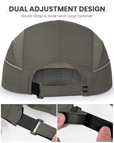 Image of GXCROR Quick-Dry Running Hat for Men & Women - UPF 50+ Breathable Mesh, Reflective Sports Cap for Outdoor, Hiking